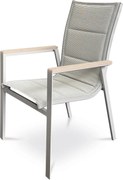 Autronic Krzesło ogrodowe, aluminium, tkanina, szary, AZ C-S1110 GREY