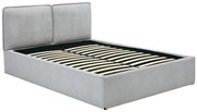 Łóżko ze skrzynią ze zdejmowanym pokrowcem 140 x 190 cm - Tkanina - Jasnoszary - TENESE