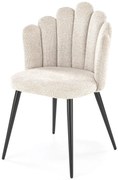 Tapicerowane beżowe krzesło w stylu glamour T4-M72
