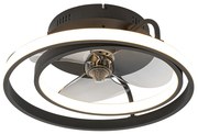 Wentylator sufitowy z lampą czarny w tym LED z pilotem - KeesDesignerski Oswietlenie wewnetrzne