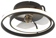 Wentylator sufitowy z lampą czarny w tym LED z pilotem - KeesDesignerski Oswietlenie wewnetrzne