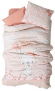 Różowa pościel dziecięca do łóżeczka z bawełny renforcé z prześcieradłem/4-częściowa 100x150 cm Rapeti – Mijolnir