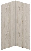 Zestaw 2 paneli ściennych aluminiowych pod prysznic z efektem jasnego drewna z profilami - 2 x szer. 90 x wys. 210 cm - ENEKO