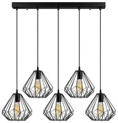 Czarna lampa wisząca z metalowym kloszem Diamond – Opviq lights