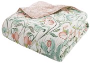 Zielono-różowa dwuosobowa narzuta na łóżko 220x230 cm Clarence Floral – Catherine Lansfield