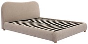 Łóżko ze skrzynią  140 x 190 cm - Tkanina - Taupe - VANARI