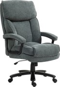 HOMCOM Duży wysoki fotel biurowy, nośność 200 kg, mocna konstrukcja, miękki pokrowiec, Szary