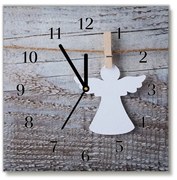 Zegar ścienny Kwadratowy Święta Aniołek Zima