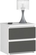Minimalistyczna szafka nocna biały + grafit R4-M22