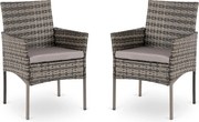 Krzesła ogrodowe Selto zestaw 2 szt. technorattan, szare, z poduszkami