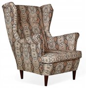 Fotel Uszak ANIMAL motyw skóra węża ANACONDA