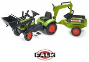 Falk traktor claas arion zielony zestaw z przyczepą łyżka + ładowarka