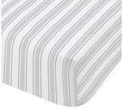 Szaro-białe bawełniane prześcieradło Bianca Check And Stripe, 135x190 cm