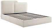Łóżko ze skrzynią  140 x 190 cm - Sztruks - Beżowy - NAYOLA