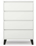 Komoda Scandi 4S BIAŁY, 4 szuflady, na nóżkach, 39/70/99,5