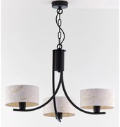 Jupiter 2103 - Żyrandol na łańcuchu ARTHUR 3xE27/15W/230V biały/czarny/dekor marmurowy