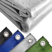 JAGO Plandeka 650 g/m2, aluminiowe oczka, szara, 2 x 3 m