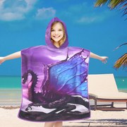 Poncho dziecięce SMOK fioletowe 60 x 90 cm Rozmiar: 60 x 90 cm