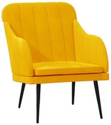 Welurowy żółty pikowany wypoczynkowy fotel H6-W91
