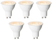 Zestaw 5 żarówek LED GU10 z 3-stopniową regulacją jasności 6W 430 lm 2000 - 6000K