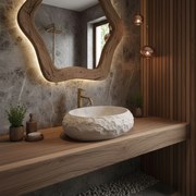 Umywalka nablatowa Rea Mika Beige