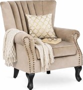 Beżowy fotel wypoczynkowy w stylu glamour D2-Z61