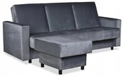 Wersalka Narożnik Alicja z pufą sofa kanapa rozkładana Family Meble szary