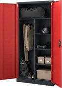 Socjalna szafa ubraniowa Dawid 90x45x185 cm, antracyt/czerwony