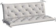 Outsunny Poduszka na Ławkę 3-Osobową 150x98x8 cm z Taśmami, Poduszka na Meble Ogrodowe i Huśtawkę Hollywoodzką, Jasnoszary