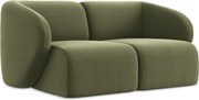 Modułowa sofa 2-osobowa - z tkaniny welwetowej - oliwkowy - LANI