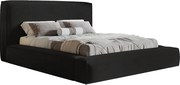 Łóżko tapicerowane 180x200 Karano z lamówką - pojemnik i stelaż metalowy - welur, czarny (Amor Velvet 4322)