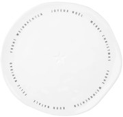Biały porcelanowy talerz MERRY CHRISTMAS