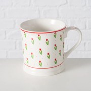 Kubek do kawy i herbaty DANIQUE, wzór w tulipany, 420 ml