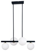 Czarna lampa wisząca ze szklanym kloszem 25x59 cm Kama – Candellux Lighting