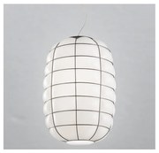 SIRU - Żyrandol na lince LANTERNA 1xE27/60W/230V śr. 32 cm czarny/biały szkło weneckie