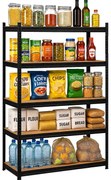 Czarny metalowy regał do spiżarni na przetwory G3-E43