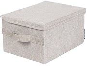 Beżowy tekstylny pojemnik z pokrywką 35x19x26 cm Soft Storage – Bigso Box of Sweden