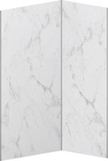 Zestaw 2 paneli ściennych aluminiowych pod prysznic z efektem białego marmuru z profilami - szer. 90 x szer. 120 x wys. 210 cm - ENEKO