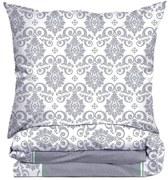 Pościel bawełniana Greno Premium Paradis Nature 140x200 cm szara GRENO