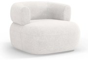 Biały fotel z materiału bouclé Jenny – Micadoni Home