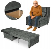 Fotel rozkładany z funkcja spania KIMO pojemnik na pościel Ramona c. szary