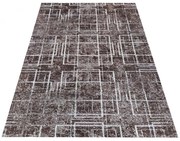 Brązowy dywan w kafelkowy wzór H9-M99