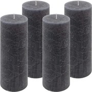 Zestaw świec rustykalnych, 20 cm, Ø 7,5 cm, antracyt, 4 szt.