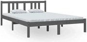 Szare dwuosobowe łóżko z drewna 140x200 cm L3-C16