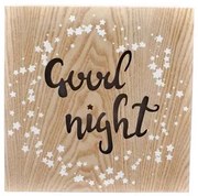 Dekoracja świecąca do zawieszenia Good night brązowy , 25 x 25 cm