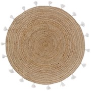 Biało-naturalny okrągły dywan ø 120 cm Shira – douceur d'intérieur