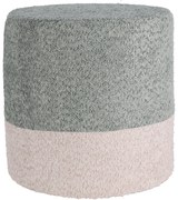 Pufa okrągła tapicerowana w dwóch kolorach boucle, Ø 35 x 34 cm