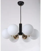 Czarna lampa wisząca ze szklanym kloszem ø 56 cm Daisy – Squid Lighting