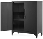 SongmicsHome Wielofunkcyjna metalowa szafka RAVEN, 40x80x90 cm, czarna