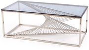 INFINITY ława, stelaż srebrny, szkło dymiony,3D, chrom, glamour, nowoczesna